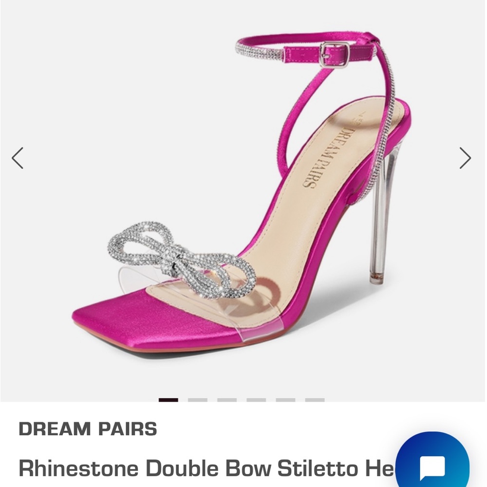 Revolve Pink Strappy Diamond Bow Women's Heels size 7.5